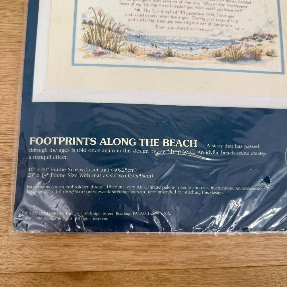 Sunset Counted Cross Stitch Kit Footprints Along the Beach #13558 Liz Shepard